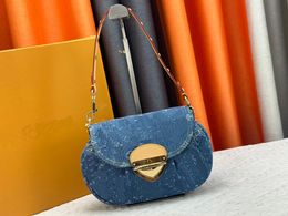 Blue denim crossbody wave latest designerSmall Jeans Bag Women's New Cross-Shoulder Bag Shoulder Canvas Bag