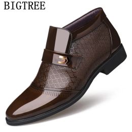 Shoes Size 3848 Black Brown Business Shoes Mens Dress Boots Office Shoes Men Classic Patent Leather Winter Boots Men Formal Shoes