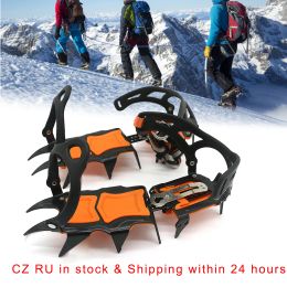 Accessories 12 Tooth Crampons AntiSkid Snow Ice Climbing Shoe Grippers Crampon Traction Device Outdoor Mountaineering Snow Skid Shoe Cover