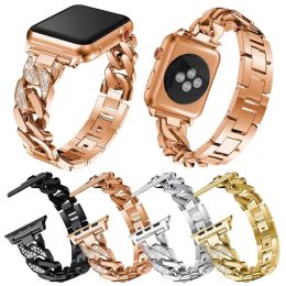 Accessories Luxury Bling Rhinestone Metal Watch Band For Apple iwatch 6 5 4 3 2 1 SE Smart Replacement Bracelet Strap 38mm 40mm 42mm 44mm