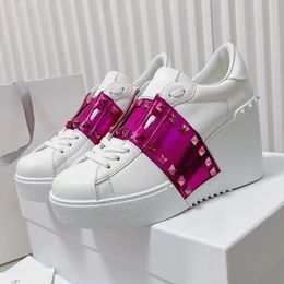 hot sale women wedge heel sneakers runway designer patchwork color height increasing platform shoes outside walking high quality genuine leather trainers