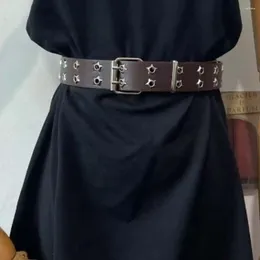 Belts Dresses Double Breasted For Man Wide Side Metal Buckle Women Waistband Waist Strap Korean Grommet Hole