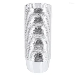 Baking Moulds 50Pcs Aluminum Foil Cupcake Cups Disposable Muffin Liners Tip Pan Ramekin Holders Little Puddin