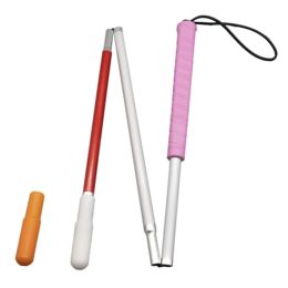 Sticks 70cm 80 cm Aluminium Folding Blind Cane , White Cane ,Pink Handle, with 2 Tips, 3PEAPIK