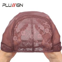 Hairnets Adjustable Wig Cap S/M/L/Xl Four Size Mesh Wig Cap Weave Net Black Brown 6Pcs/Lot Wholesale Plussign Lace Cap For Making Wigs