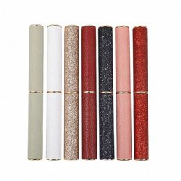 wholesale Empty white red green Shining black gold leather Slim Lipstick Tube Refillable Lip Balm Tubes 24pcs 22pg#