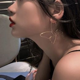 Stud Earrings Artsy Butterfly Silhouette Hoop For Women Exaggerated Abstract Outline Chic Girls Korean Style Fashion Jewelry