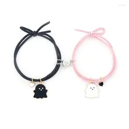 Charm Bracelets Creative Braided Rope Bracelet Cute Ghost Halloween String For Boyfriend Girlfriend LXAE