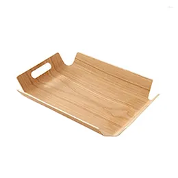 Kitchen Storage Bread Tray Organizer Wooden Serving Wood Tea Plate Food Dish Platter Dinner Fruit Cake A