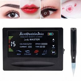 permanent Makeup Machine Kit Profial Digital Tattoo Machine for PMU Microblading Eyebrow Lip Beauty with Cartridges Needles 48Ab#