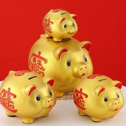 Boxes Ceramic Coin Money Boxes Savings for Kids Adult Secret Storage Creative Pig Piggy Bank Papper Money Toy Living Room Home Decor