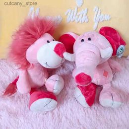 Stuffed Plush Animals 30cm Pink Forest Animal Stuffed Toys Home Decor Kawaii Lion Rabbit Bear Ephant Plushies Toy Dolls For Children New Year Gifts L240320