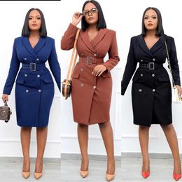 Luxury Clothing Ladies Business Dress Long Sleeve Short Office Wear Casual Women Formal Blazer Plus Size Womens Dresses