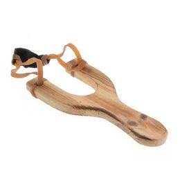 Children's Slingshot Wooden Children Play Hunting Tools Outdoor Traditional Rubber Exercise Rope Aiming Shooting Toy Puvhw