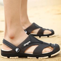 Sandals Plastic Jelly Sandals Men's Fashion Nonslip Lightweight Beach Shoes Outdoor Comfort Sports Slippers Sandalias De Hombre