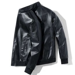 New Mens Spring and Autumn Leather Jacket Casual Korean Motorcycle Suit Men