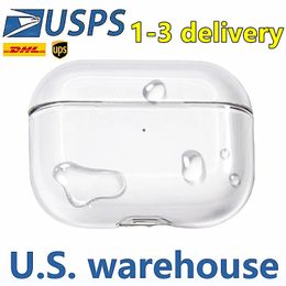 USA Stock for Airpods Pro 2 2nd 3rd Air Pods Max Earphones Accessories Solid Silicone Cute Protective Headphone Cover 2nd Generation TPU Shockproof Case New