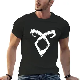 Men's Polos Shadowhunter - Angelic Rune Pattern (black) T-Shirt Vintage Clothes Korean Fashion Plain Mens Cotton T Shirts