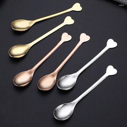 Spoons Heart Shaped Love Spoon Creative Stainless Steel Coffee Tea Dessert Stiring Kitchen