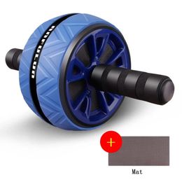 Big Abdominal Wheel Roller Stretch Trainer With Mat For Arm Waist Abdomen Exercise Home Gym Fitness Equipment 240322