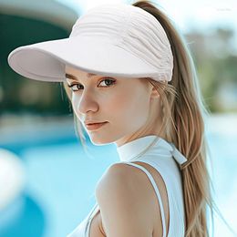 Ball Caps 9 Colors UV Protection Empty Top Wide Brim Women Summer Outdoor Exercise Baseball Beach Hair Loss Scarf