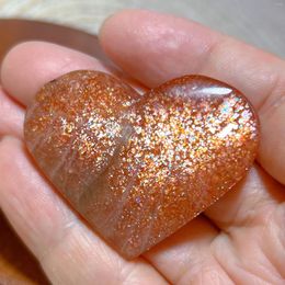 Decorative Figurines Natural Crystals Gem Sunstone Heart Rainbow Gemstones Healing Room Decor Stone Gift Home Decorations High Quality Ore