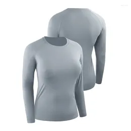 Active Shirts Female Yoga Long Sleeve Tops Casual Loose Sweatshirts Running Sportswear Breathable Camping Clothing Riding Rash Guards