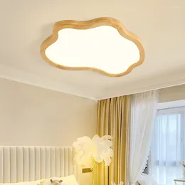 Ceiling Lights Nordic Wooden Light LED Dimmable Cloud For Living Room Bedroom Study Children's Warm Lighting Luminaries