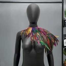 Scarves Fake Feather Shawl Retro Shrug Cape For Cosplay Stage Performance Adjustable Soft Wrap Collar Dancer Costume