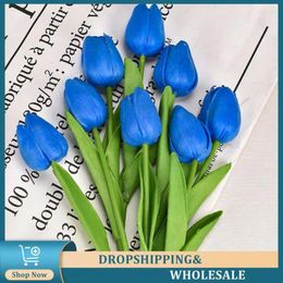 Decorative Flowers Artificial Flower Tulips Pography Props Fake Lifelike For Home El Decor Decoration Bouquet Easter Spring