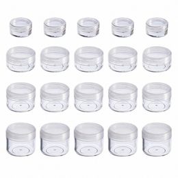 100pcs 2g 3g 5g 10g 15g 20g Empty Plastic Cosmetic Cream Jar, Transparent Sample Makeup Pot Eye Shadow Lip Balm Ctainer 84NX#