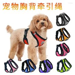 Dog Collars Cat Dogs Puppy Harness With Lead Leash Adjustable Vest Polyester Mesh Breathable Harnesses Reflective For Small