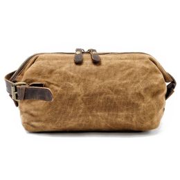 Canvas And Leather Men Toiletry Bag Water-resistant Dopp Kit For Travel Large Capacity Toiletries Bag Kit Functional Travel Bag 240309