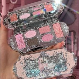 Flower Knows Swan Ballet Eyeshadow Palette Matte Fine Shimmer Pearl Face Palette 6 Colour Glitter Eye Shadow 240312