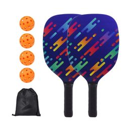 Pickleball Paddles Set of 2 Rackets with 4 Balls Carrying Bag Comfort Grip Wood for Equipment Beginners Outdoor Indoor Sports 240313