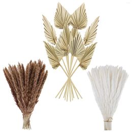 Decorative Flowers 70Pcs Dried Palm Leaves Pampas Grass Decor Set Boho Reed Bouquet For Wedding Home Cake Topper Table