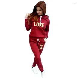 Women's Two Piece Pants Spring Autumn Hoodies Tracksuits LOVE Classic Logo Printed Fashion Ladies Sweatshirts 2 Pcs Sportswear Outfits