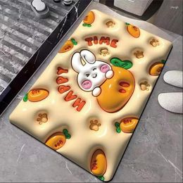 Carpets 3d Cartoon Floor Mat Happy Beautiful Expansion Carpet Bathroom Step