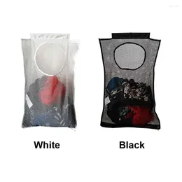 Laundry Bags Hamper Space Saving Storage Bag Mesh Folding Hanging Basket Durable Bedroom Portable Over Door Dirty Clothes Bathroom