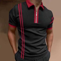 Men's Polos Summer striped POLO shirt Europe and the United States best-selling short-sleeved T-shirt sports street mens large size S-3XL L240320