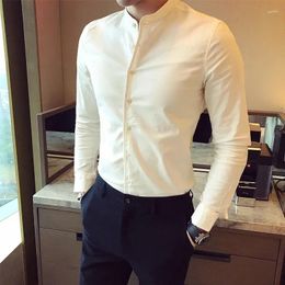 Men's Casual Shirts Slim Spring/Summer High Quality Fashion Long Sleeve Cotton Solid Colour Business Clothing