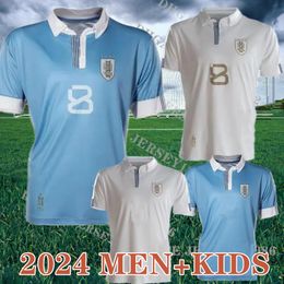 2024 Uruguay Soccer Jersey 24/2025 L.SUAREZ E.CAVANI N.DE LA CRUZ national team Shirt G.DE ARRASCAETA F.VALVERDE R.ARAUJO R.BENTANCUR men kids Football Uniform