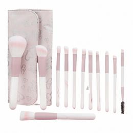 makeup Brushes 12Pcs Makeup Brush Set&Kit with Makeup Bag, Cosmetic Brush For Foundati Blending Blush Eye Shadow Tools P8yb#