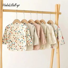 Children Feeding Aprons Long sleeve Baby bib with Pocket Full Cover Baby Bibs with Pocket waterproof long sleeve bibs 240319