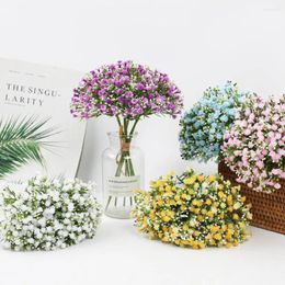Decorative Flowers Artificial Floral Decoration Simulated Baby Breath Flower Elegant Baby's Bouquet For Home Wedding Party Decor