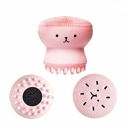 silice Face Cleansing Brush Facial Cleanser Pore Cleaner Exfoliator Face Scrub Wing Brush Skin Care Small Octopus Shape y2oX#