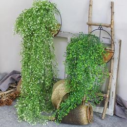 Decorative Flowers 85cm Artificial Green Plants Rattan Wall Hanging Willow Leaves Fake Home Garden Wedding Market Indoor Outdoor Decoration
