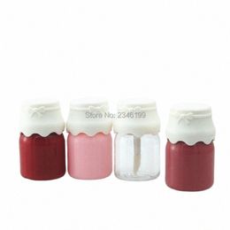 mini Lip Gloss 8ml Ctainers Cosmetic Packaging Refillable Bottle White Lid Cute Empty Round Plastic Lip Gloss Wand Tubes R4Dh#