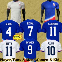 Mężczyźni Pulisic McKennie Morgan USMnt USA 2024 Zestaw męski Kids 24 25 America Football Shirts United States MAILLOT USA Classic Soccer Jersey