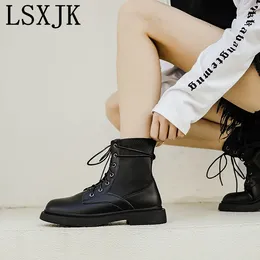 Boots LSXJK 2024 Autumn And Winter Style Martin Women White Low-Top Short Handsome Knight 5128-1